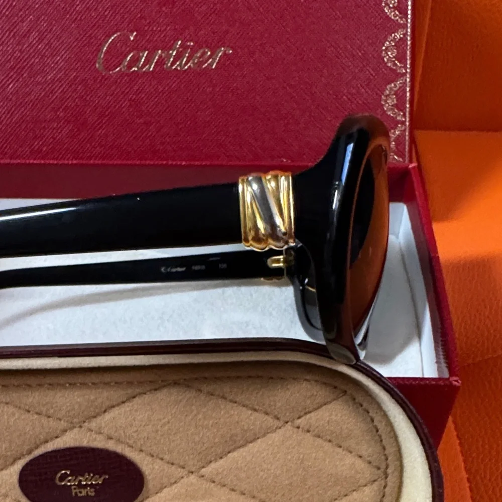 Authentic Cartier Kids Sunglasses - Black Frame with Gold Details - Picture 5 of 10